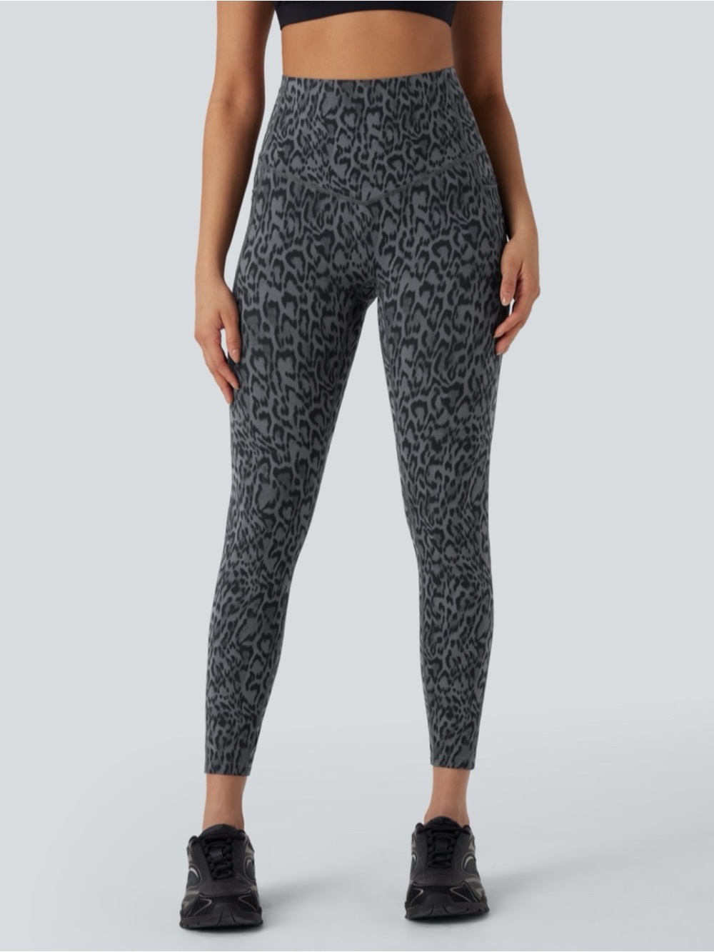 HaLara High-Waist Grey Leopard Print Leggings